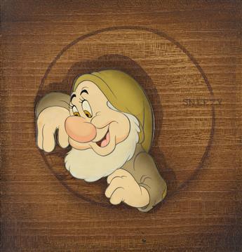 WALT DISNEY STUDIOS / SNOW WHITE Snow White and the Seven Dwarfs Sneezy Animation Cel.                                                           